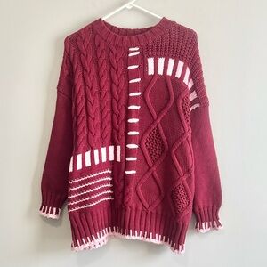 NWT Altar'd State Cable Whipstitch Oversized Sweater